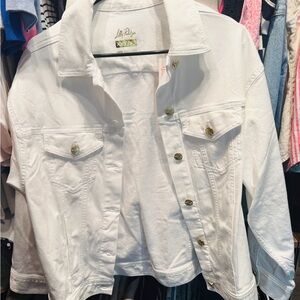 Lilly pulitzer white denim jacket new with tag